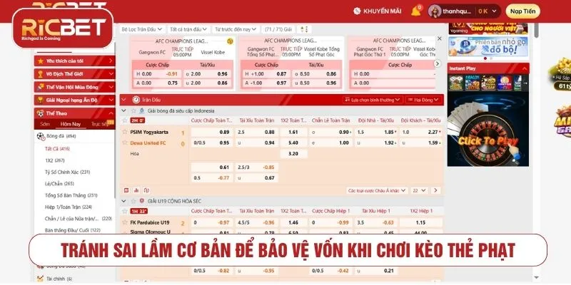 Sai lầm thường gặp khi phân tích kèo thẻ phạt